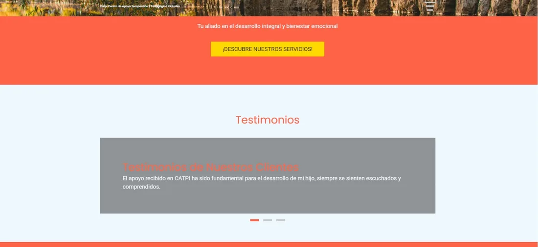 Web anterior de CATPI: plantilla genérica naranja